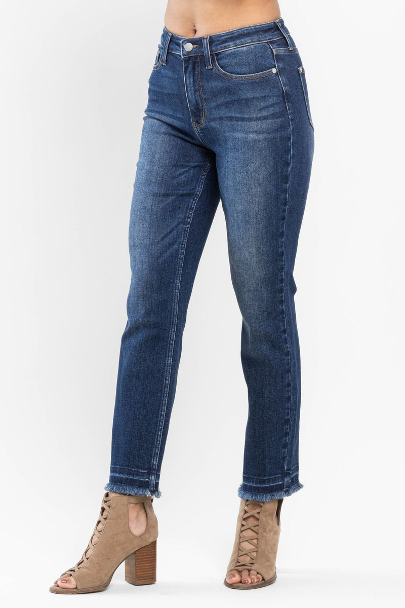 Judy Blue High Waist Release Hem Slim Fit Denim Jeans 88704