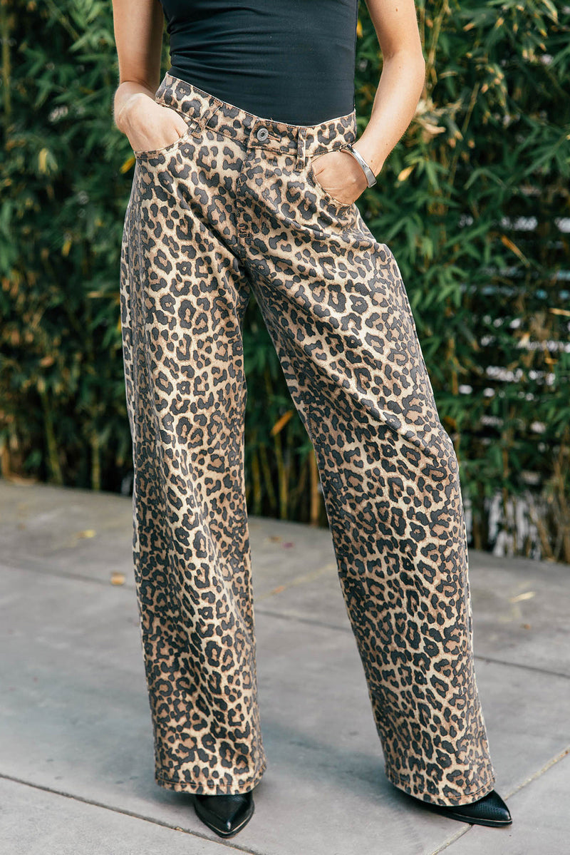 Leopard Denim Pants