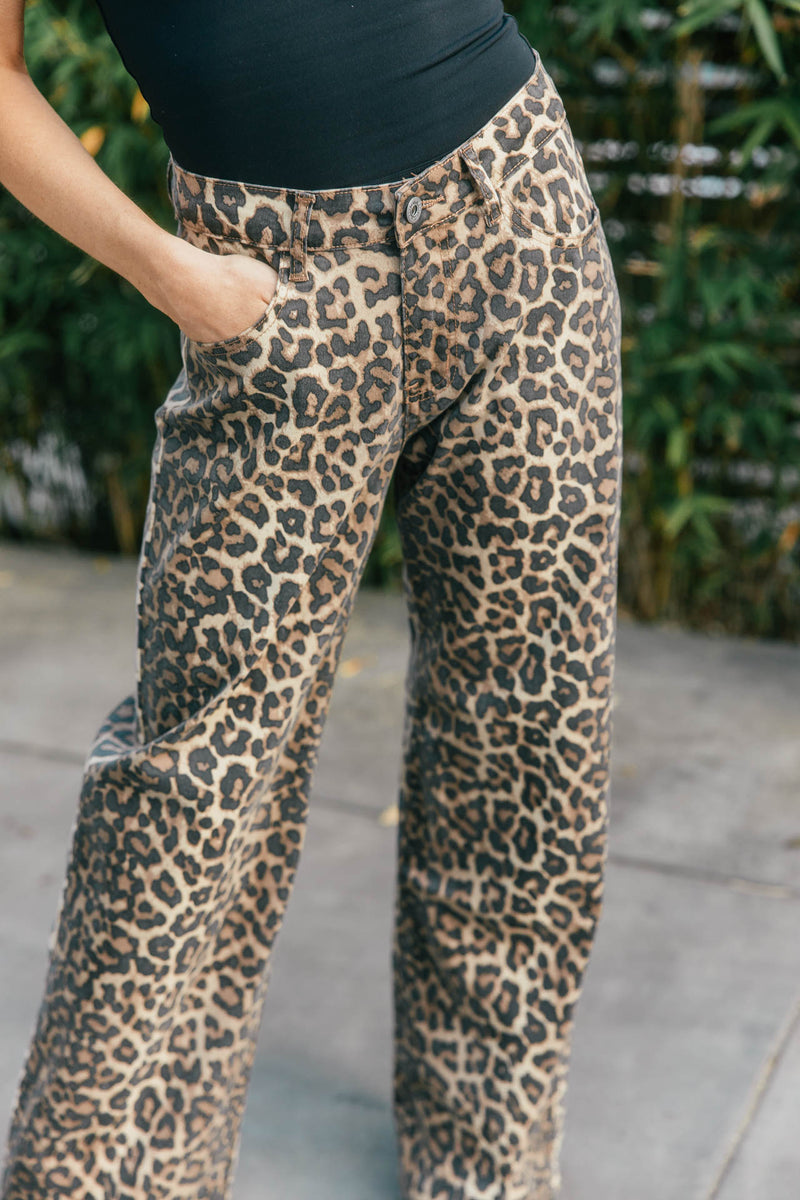 Leopard Denim Pants