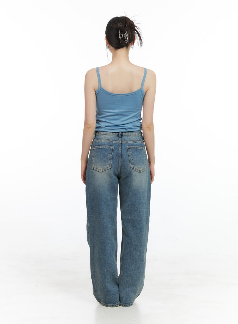Kim Washed Denim Wide Leg Jeans CG408