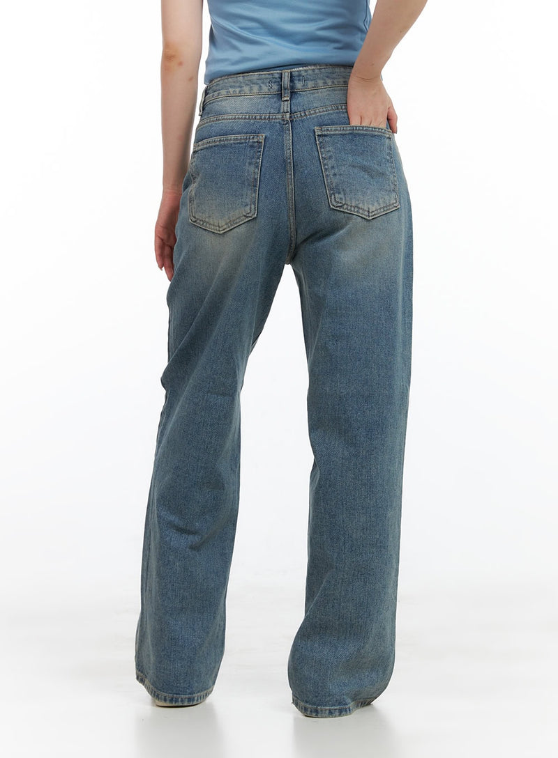 Kim Washed Denim Wide Leg Jeans CG408