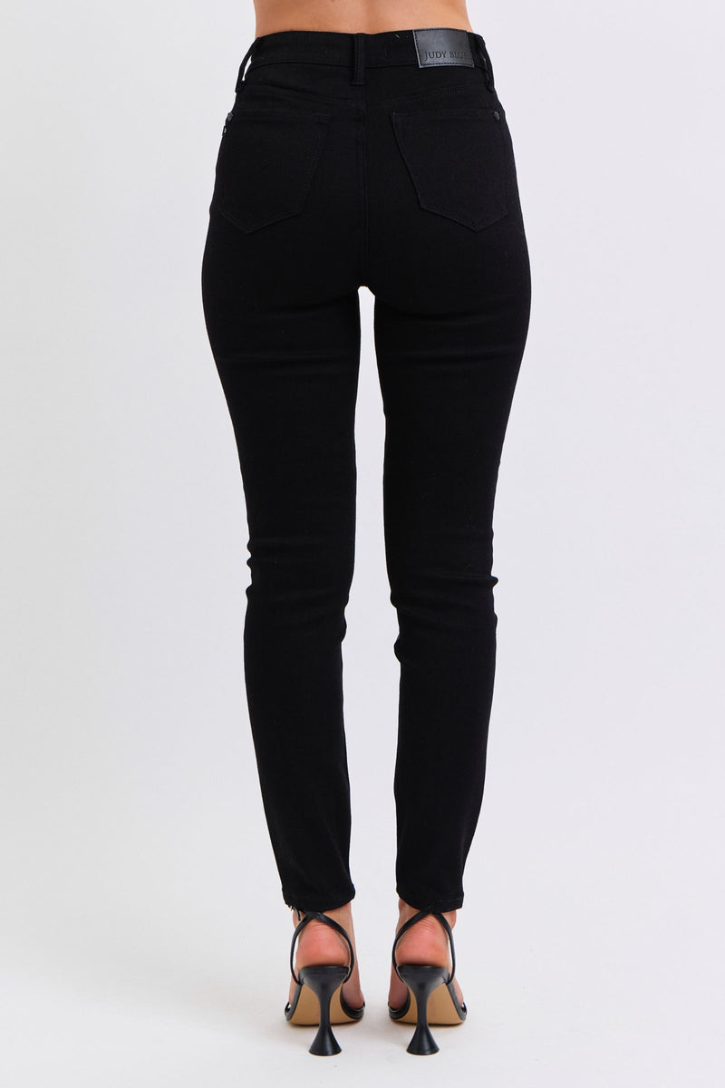 Judy Blue High Waist Faux Leather & Denim Jeans Skinny 88810