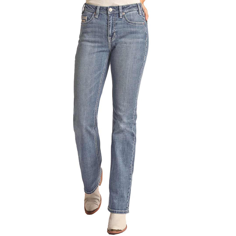 Rock & Roll Denim Women's High Rise Stretch Bootcut Jeans