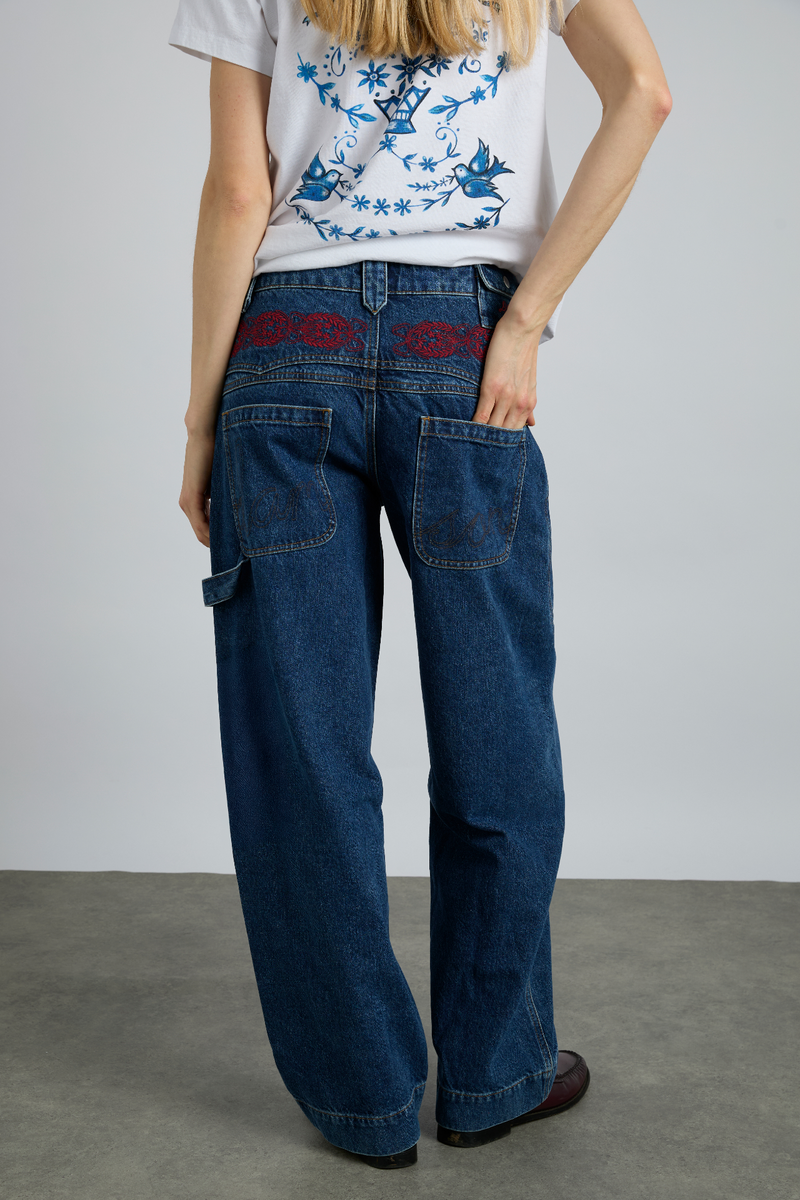 drew jeans - texas wash & embroidery