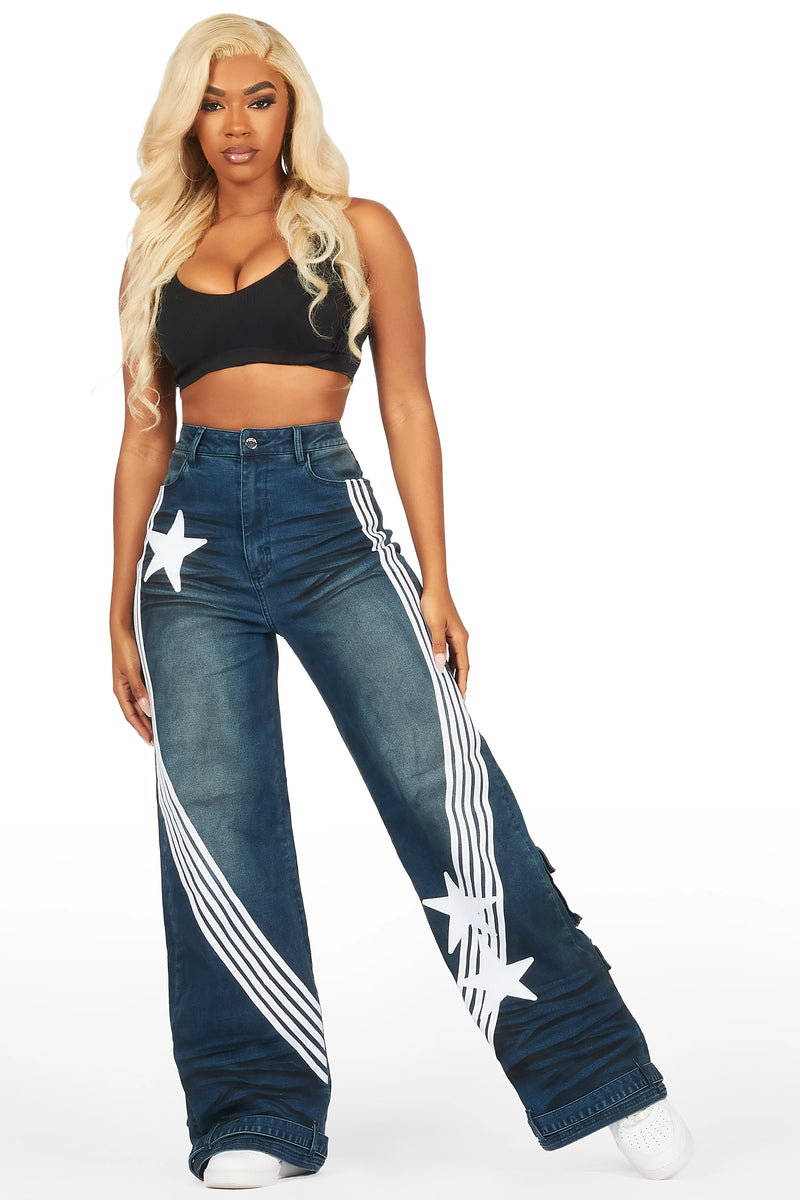 Bryana Dark Wash Wide Leg Jean