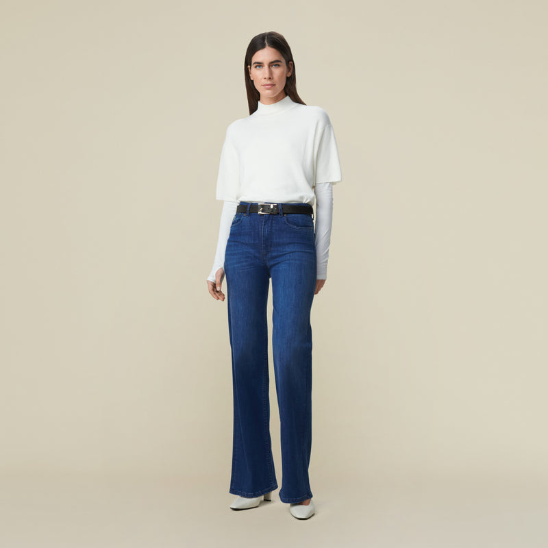 Palazzo Leia Teal - Mid Rise Wide Fit