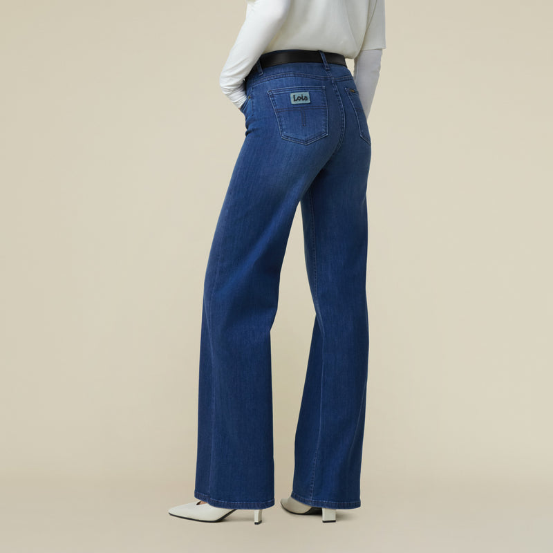 Palazzo Leia Teal - Mid Rise Wide Fit