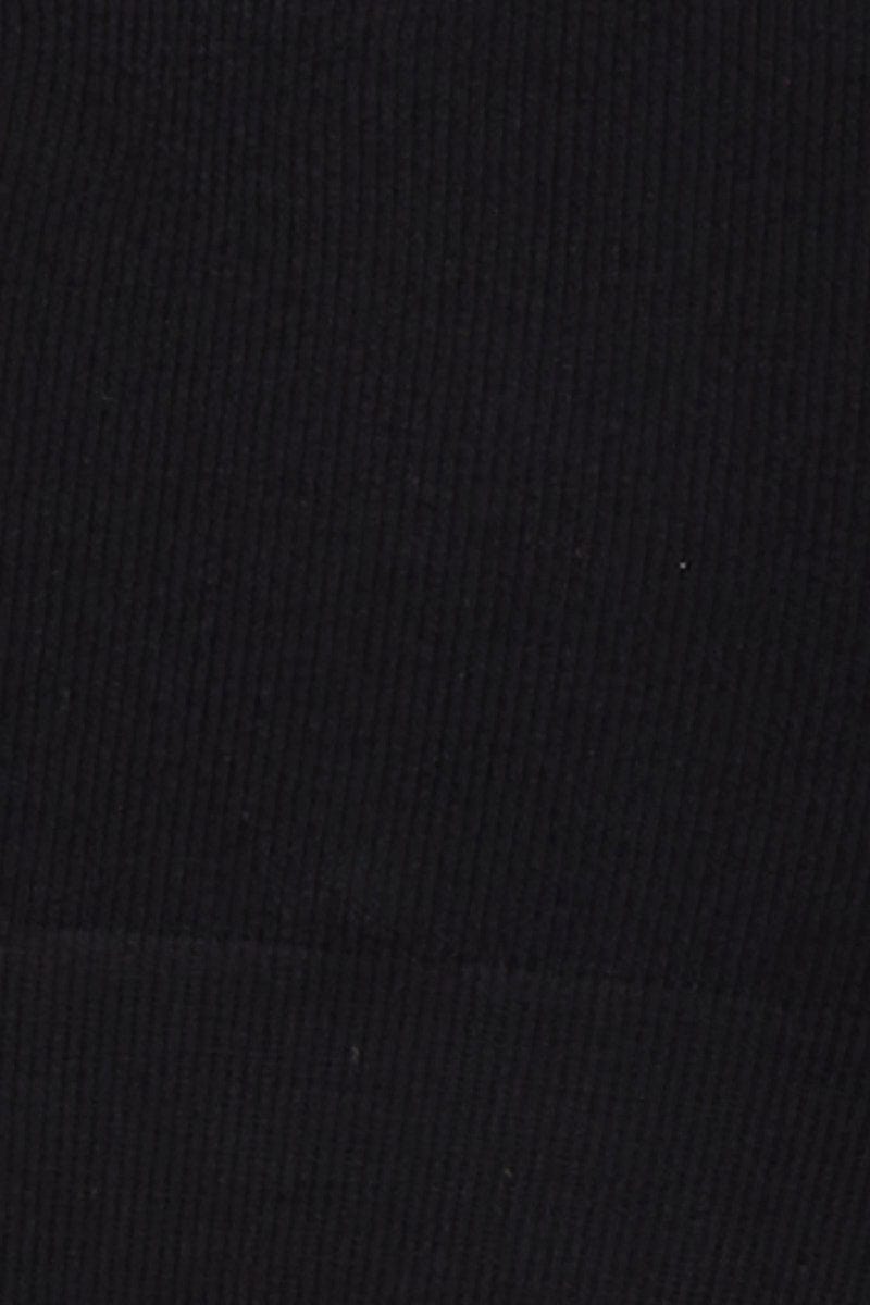 Black High Neck Rib Bind Detail Seamless Tank