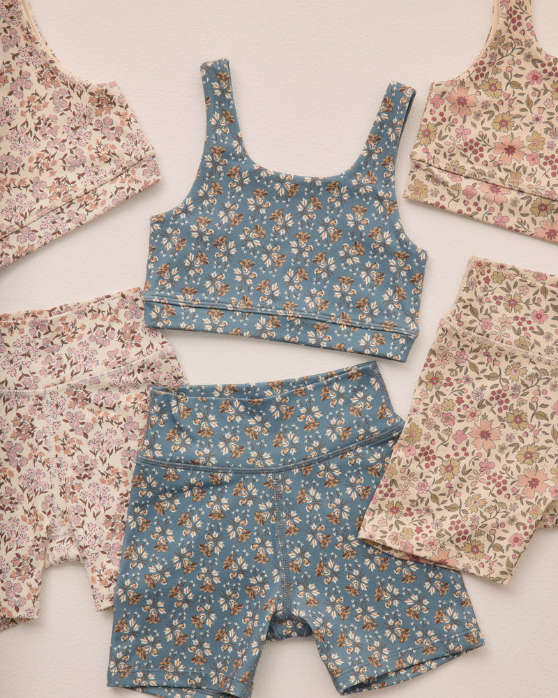 Bike Short || Blue Floral