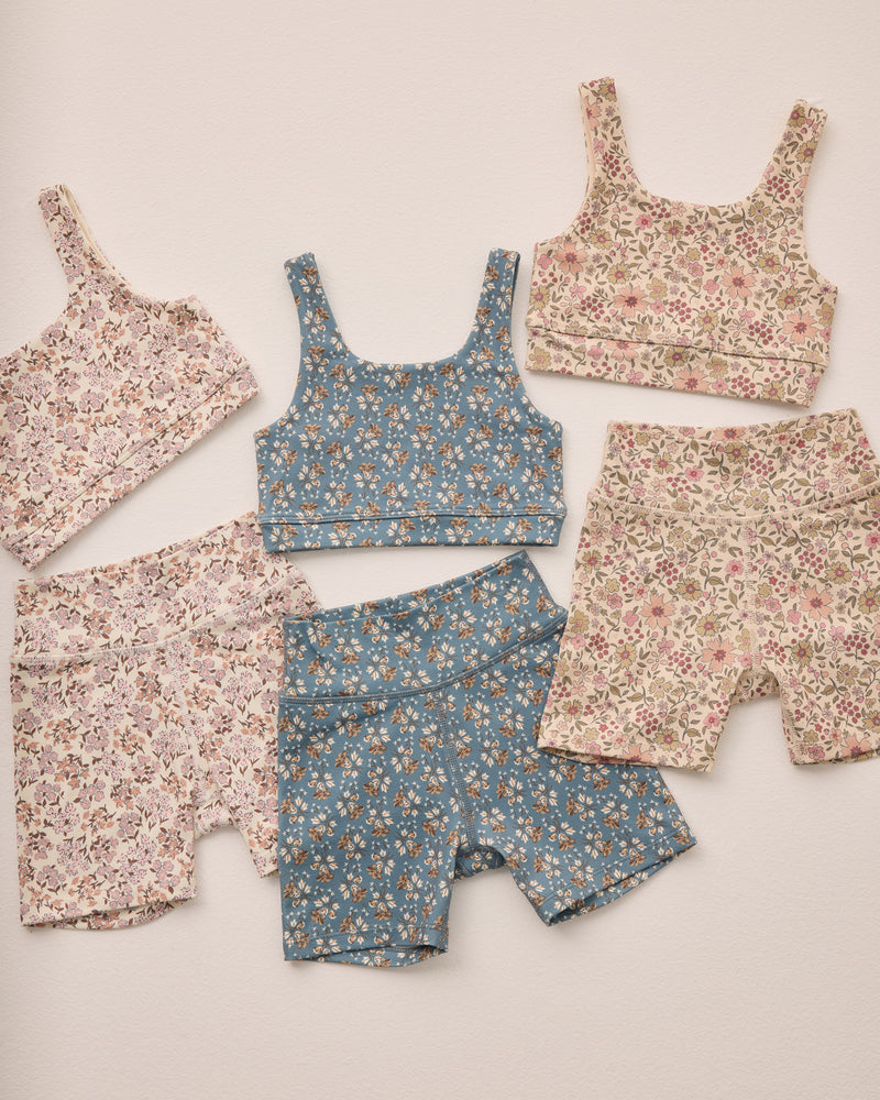 Bike Short || Blue Floral