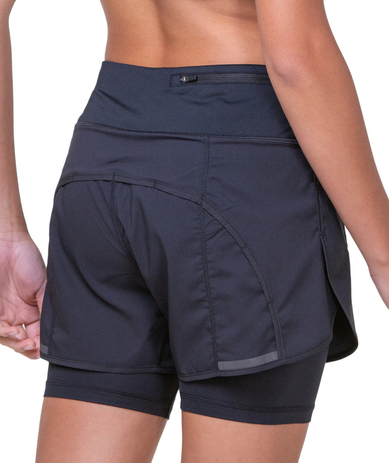 Ronhill Tech 4.5 Inch Twin 2 in 1 Womens Running Shorts - Black