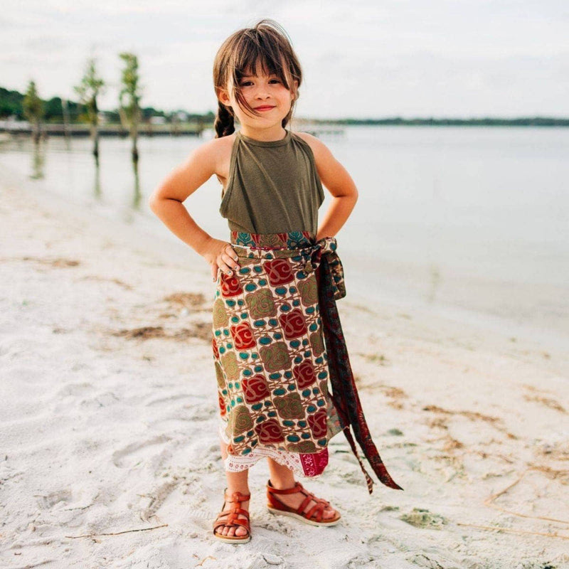 Spring Sale Kid's Sari Recycled Wrap Skirt