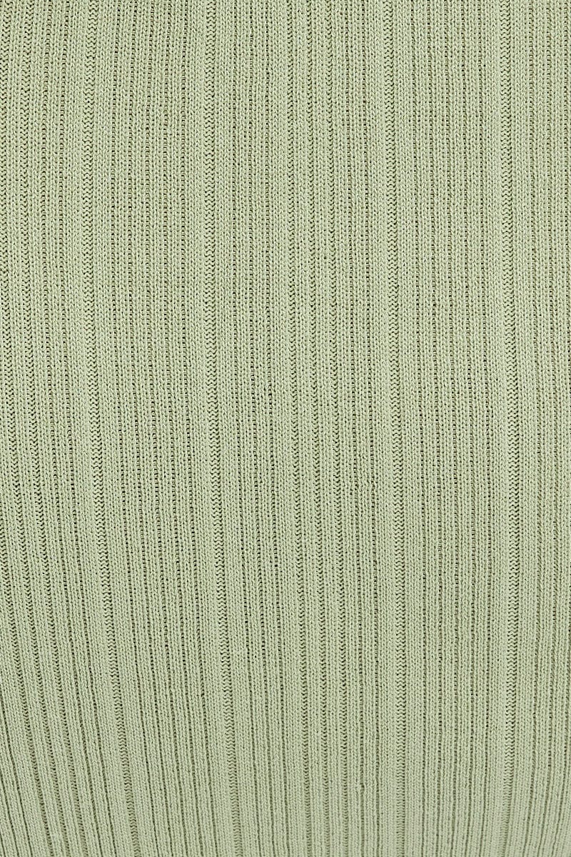 Green Knit Skirt High Rise Maxi