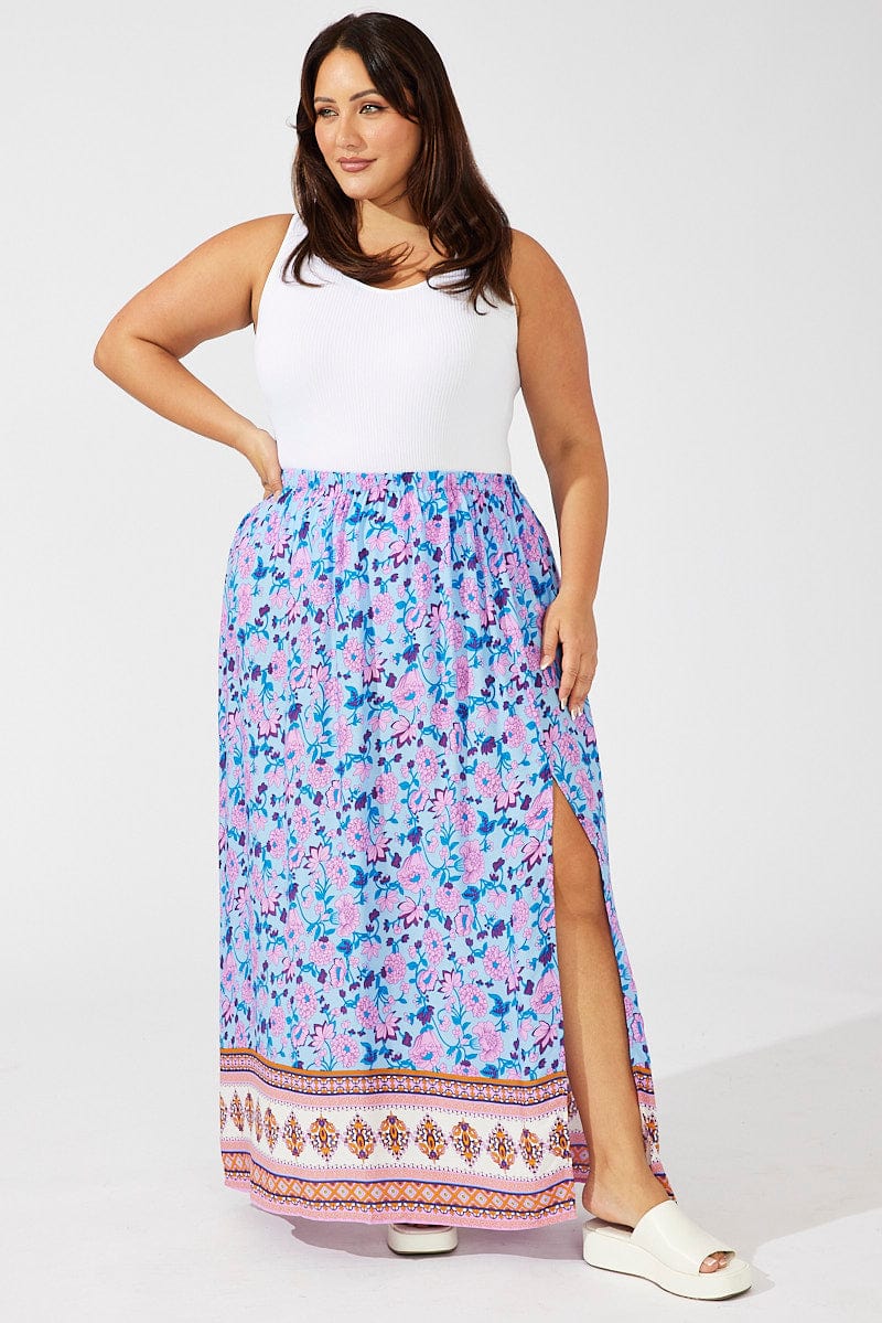 Multi Boho Boho Maxi Skirt