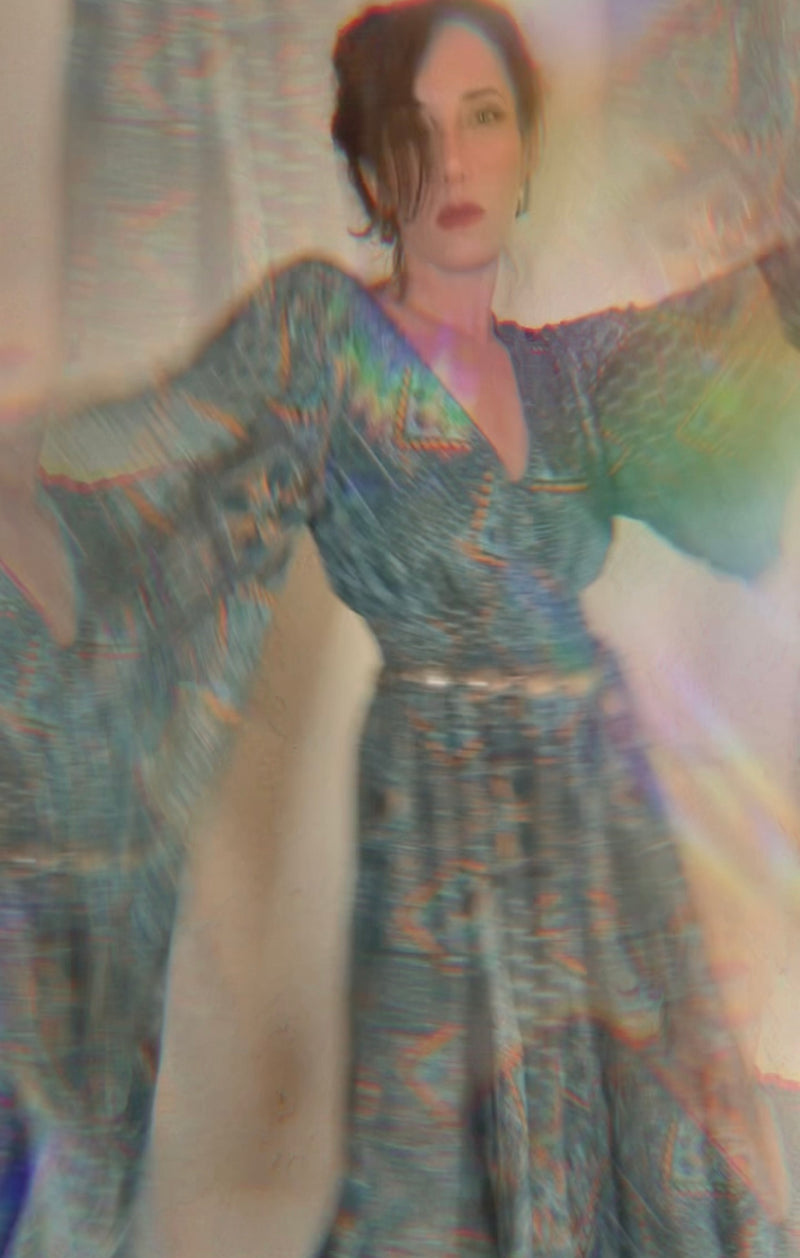 The Nina “Feeling Good” Dress – Boho Maxi Dress with Dramatic Sleeves & Full Twirling Skirt | 70% Silk | XS to XXL | 3 Prints