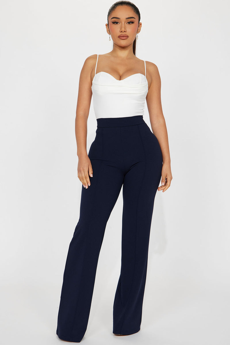 Victoria High Waisted Dress Pants - Navy