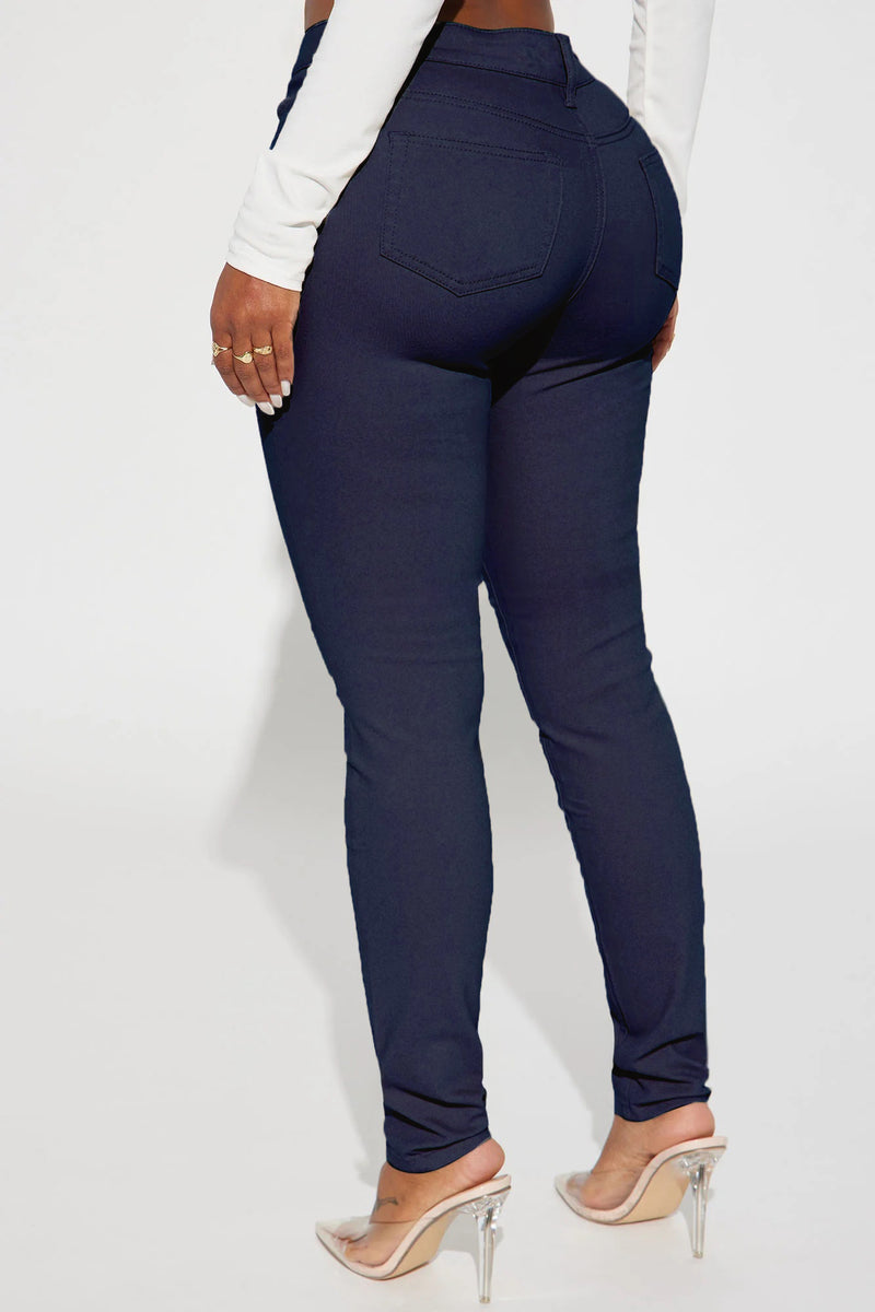 Skinny Uniform Pants - Navy