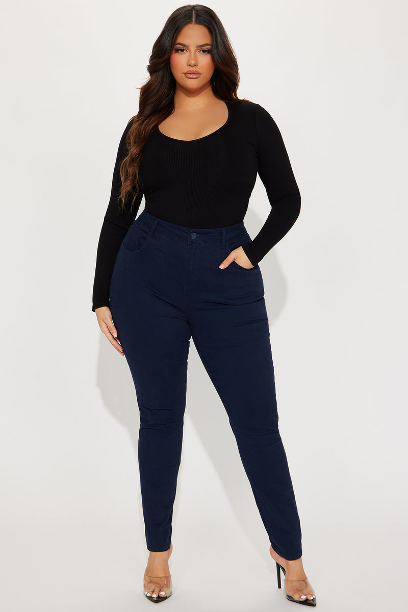 Skinny Uniform Pants - Navy