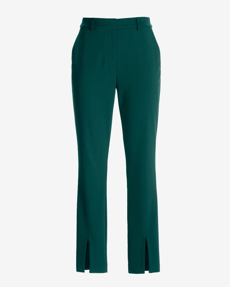 Newport Modern Slim Straight Leg Slit Front Trouser Pant Deep Emerald