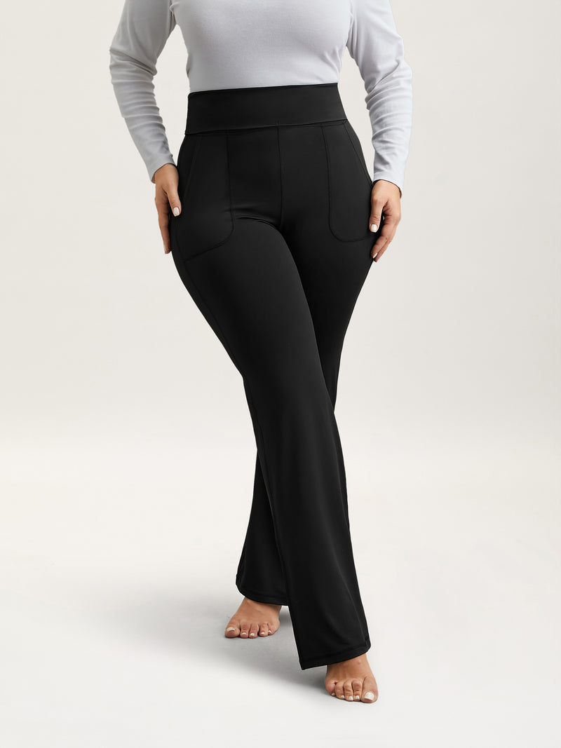 Ruched Wide Waist Pockets Tight Pants