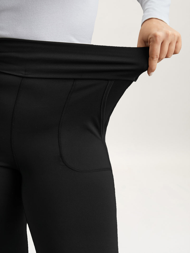 Ruched Wide Waist Pockets Tight Pants