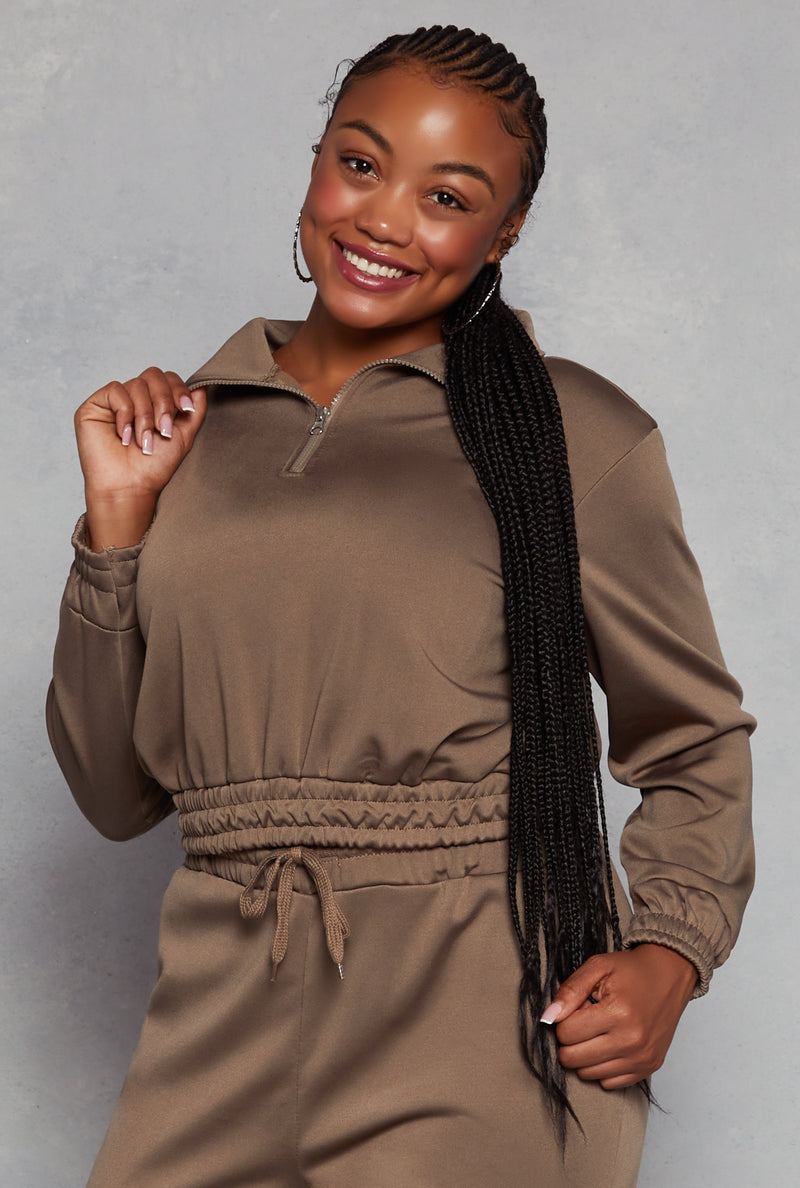 Plus Size Half Zip Sweatshirt