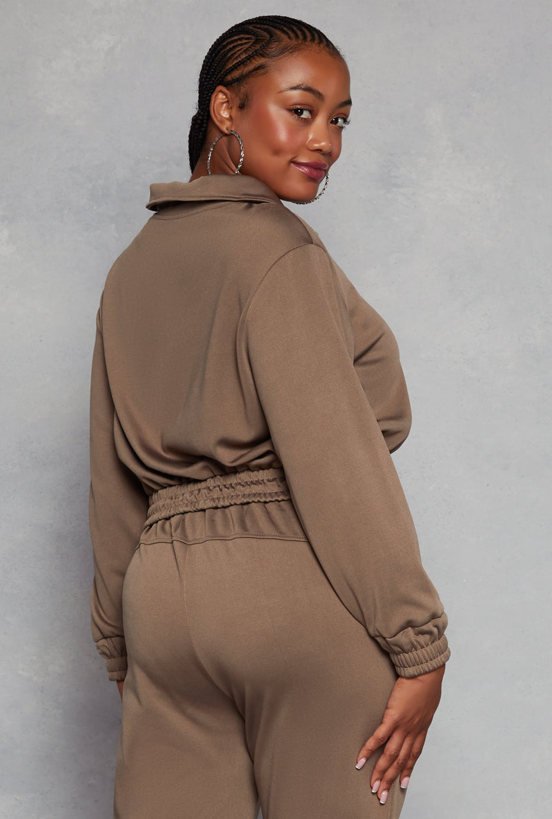 Plus Size Half Zip Sweatshirt