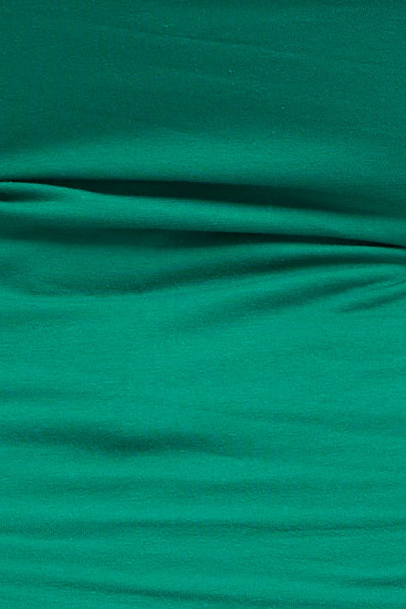 Green Singlet Top V-neck Cotton