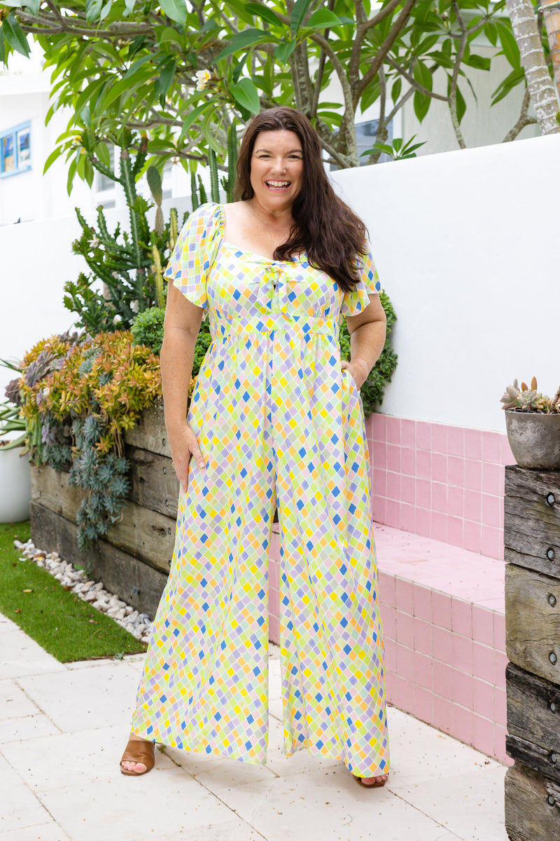 Hazel Jumpsuit in Diced