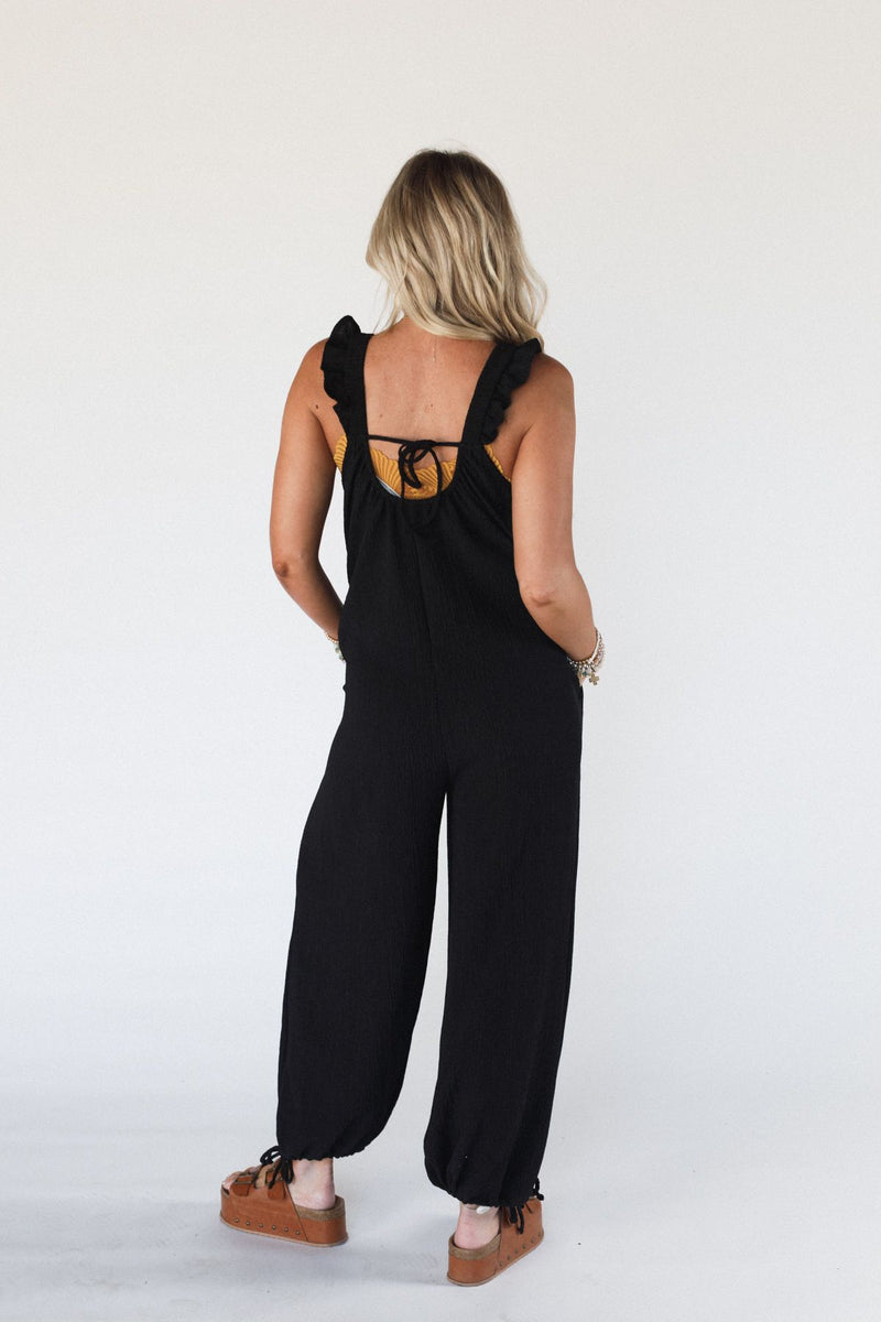 The Nest Wildflower Ruffle Jumpsuit - Black
