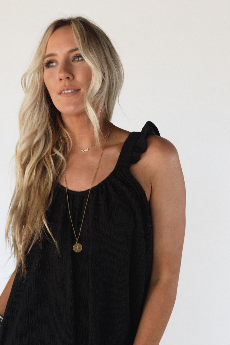 The Nest Wildflower Ruffle Jumpsuit - Black