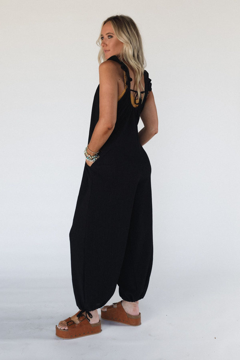The Nest Wildflower Ruffle Jumpsuit - Black