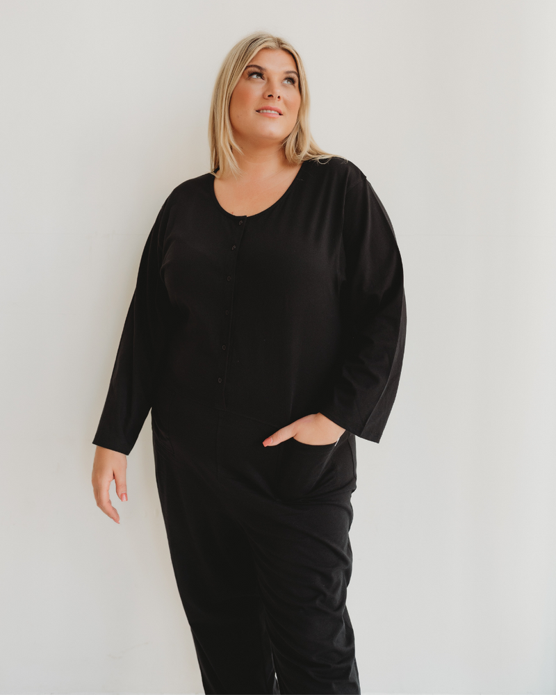 Mila Black Long Sleeve Jumpsuit