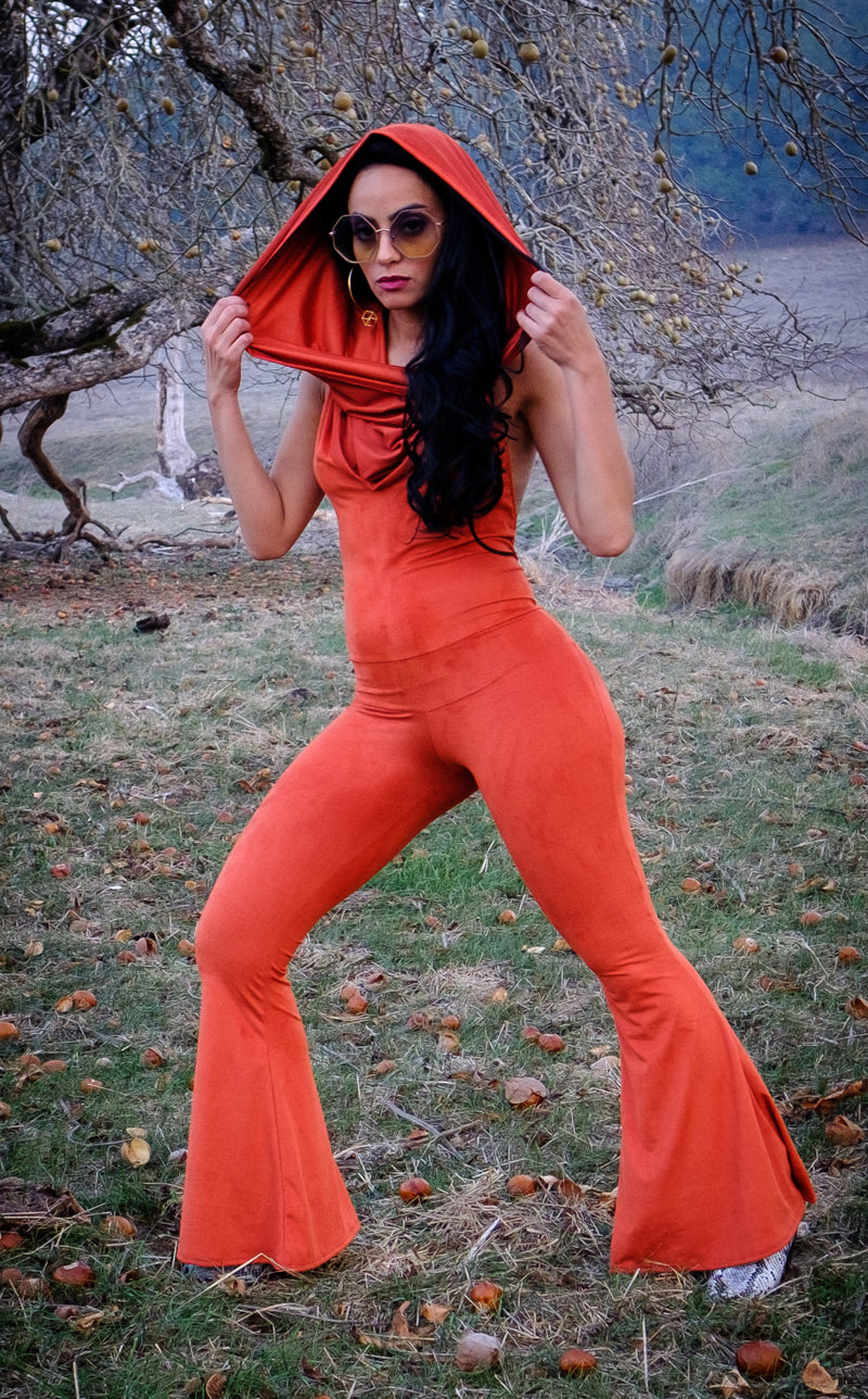 Burnt Sienna Suede Firebird Slim Bell Onesie