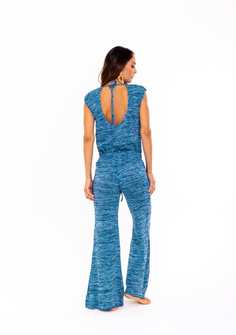 Tatiana Blue Jersey Jumpsuit
