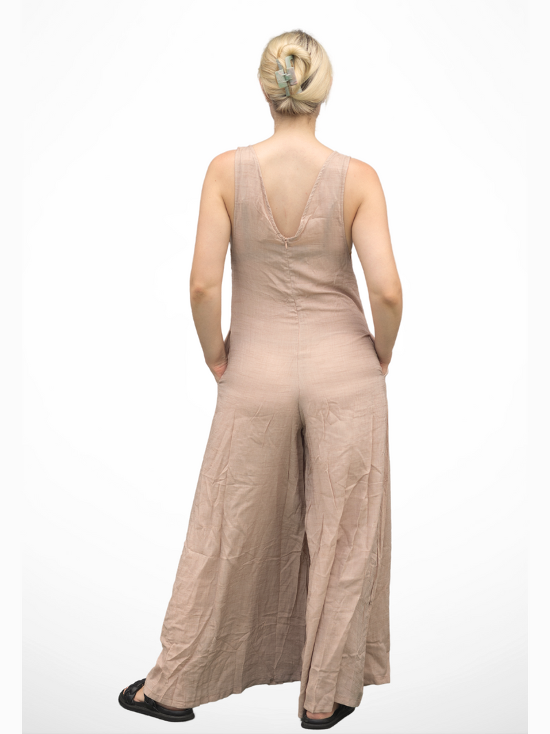 JAASE Wide Leg Beige Jumpsuit