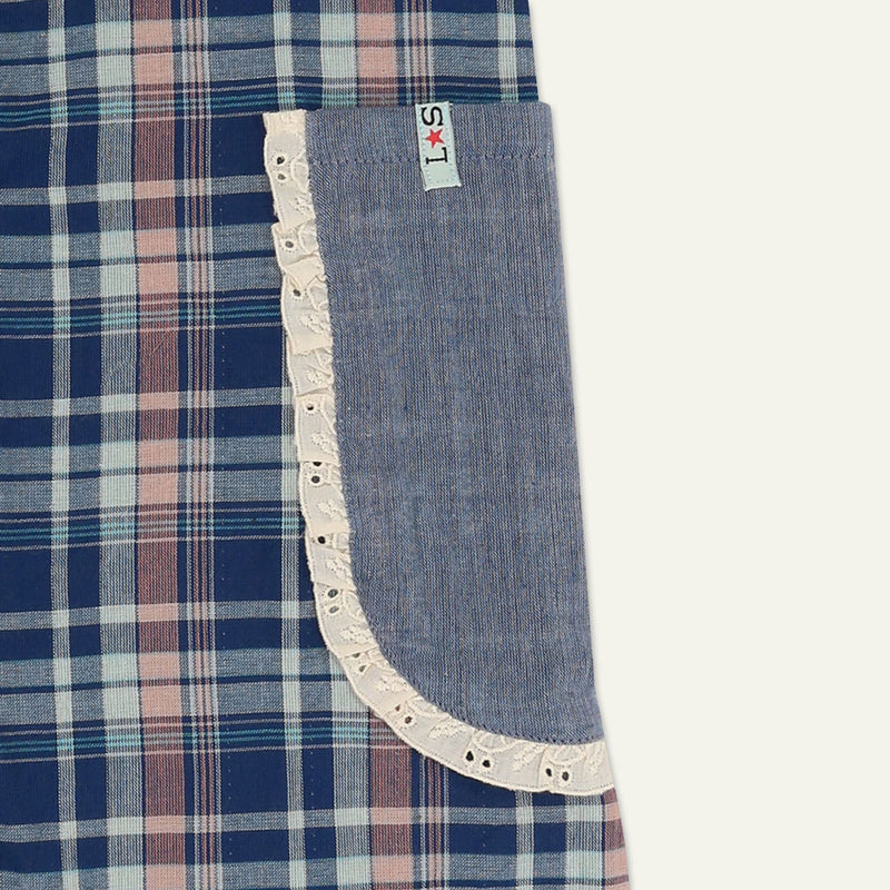 Navy Check Print Jumpsuit