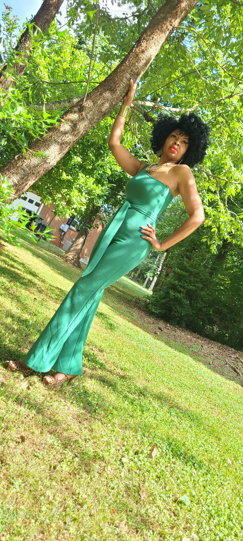 The One Shoulder Jumpsuit (Green)
