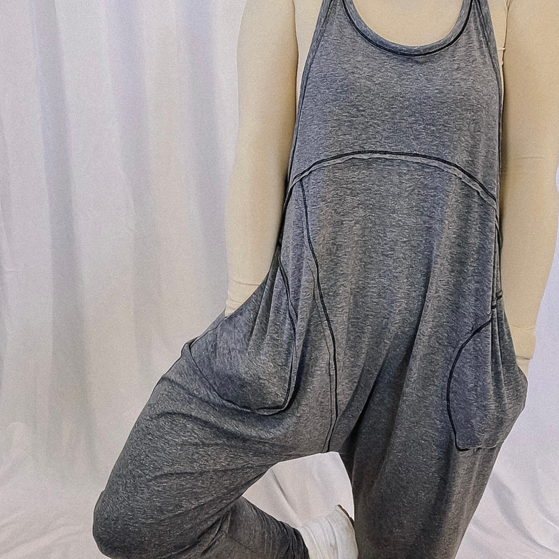 Ready To Travel Harem Jumpsuit - Charcoal - LAST ONE