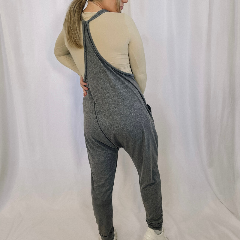 Ready To Travel Harem Jumpsuit - Charcoal - LAST ONE