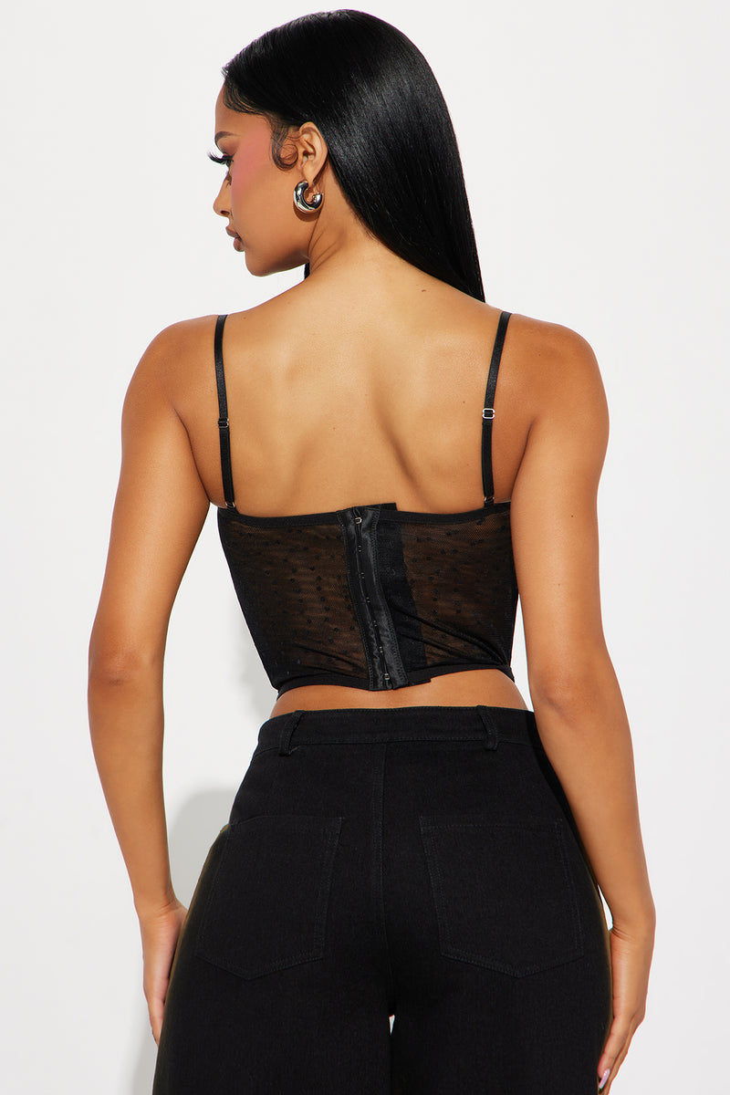 Aurora Lace Corset Top - Black