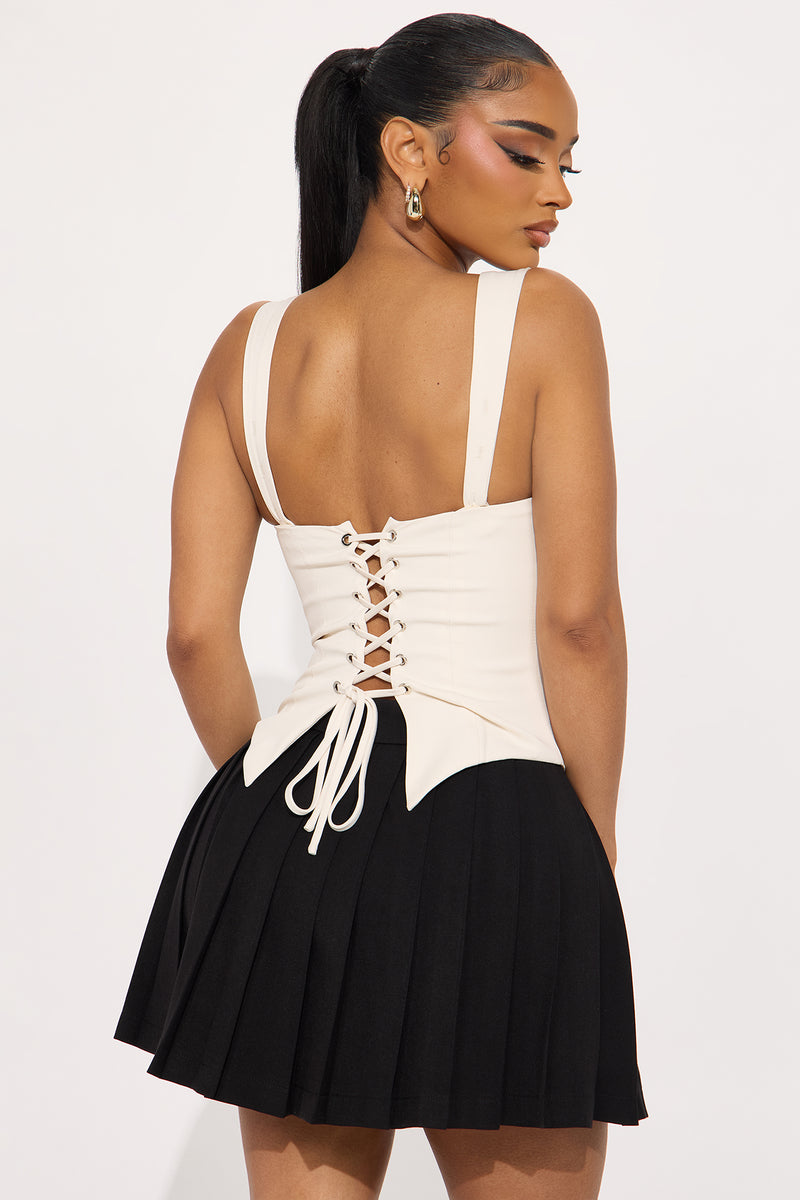 Acting Sweet Corset Top - Cream/combo
