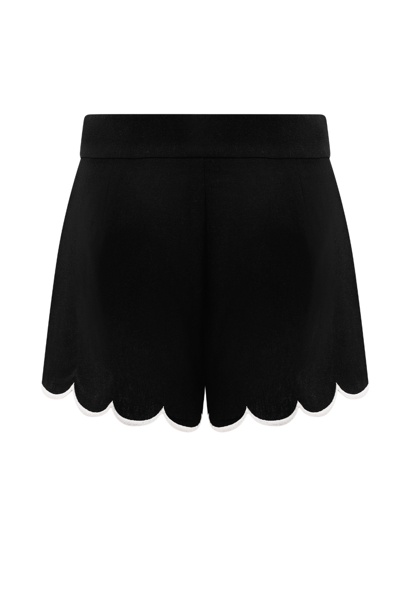 Judith Scallop Shorts - Black