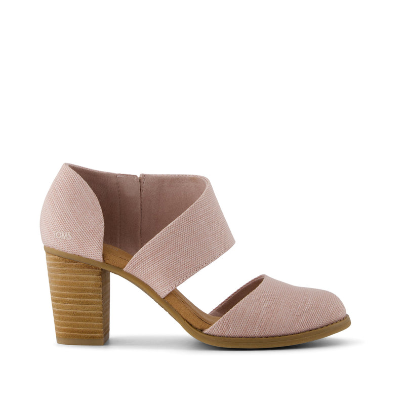 Milan Closed Toe Heel Ballet Pink Melange Woven