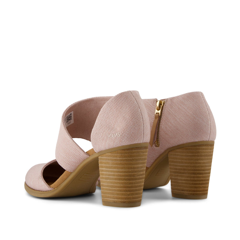 Milan Closed Toe Heel Ballet Pink Melange Woven
