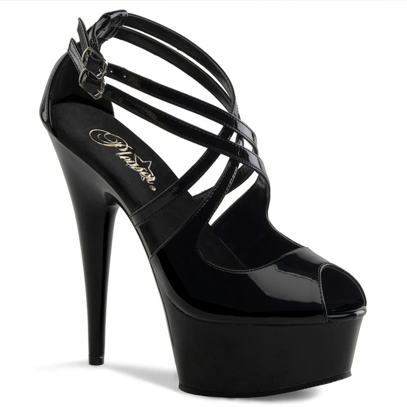 DELIGHT-612 Pleaser 6 Inch Heel Black  Stripper Platforms High Heels