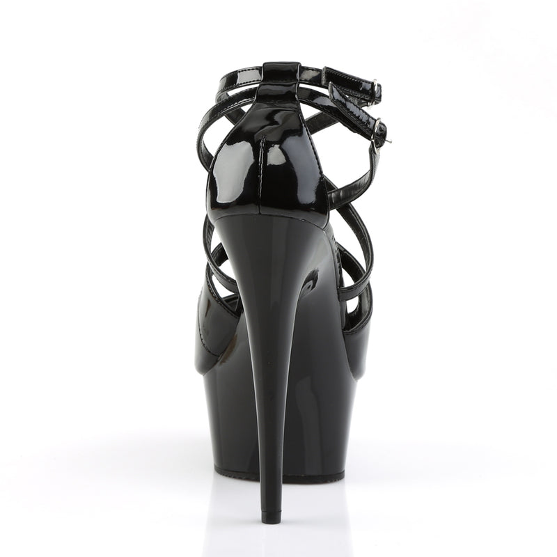 DELIGHT-612 Pleaser 6 Inch Heel Black  Stripper Platforms High Heels