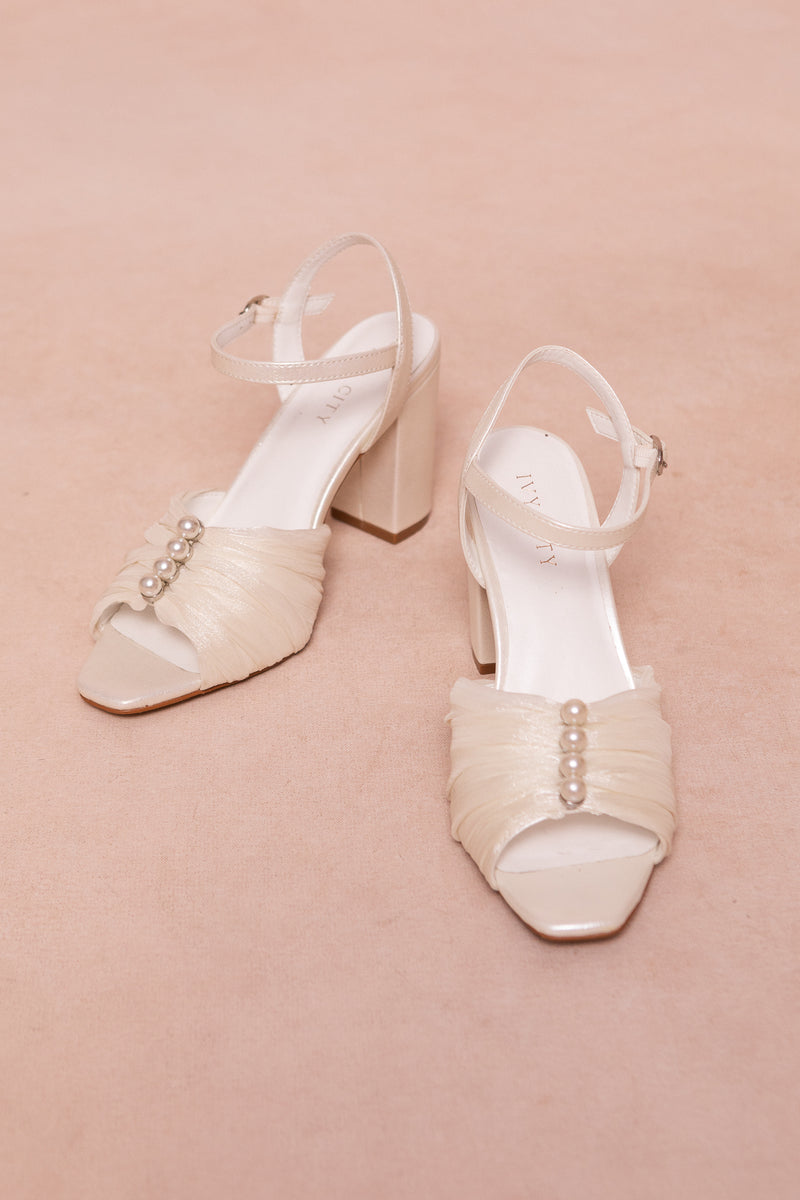 Piper Pearl Heel in Ivory - FINAL SALE