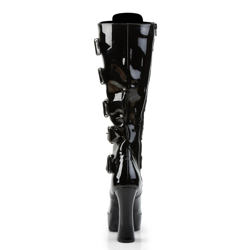 ELECTRA-2042 5 Inch Heel Black Patent  Stripper Platforms High Heels