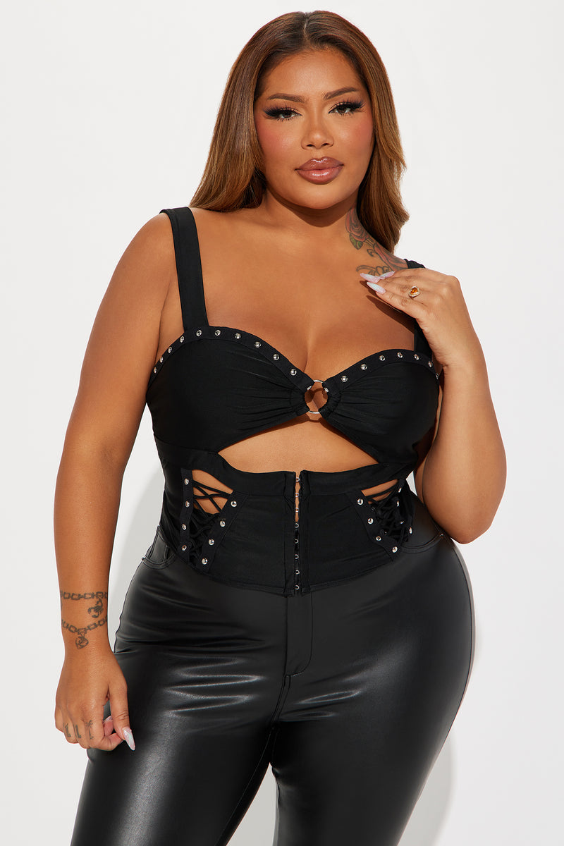 Attention On Me Corset Top - Black